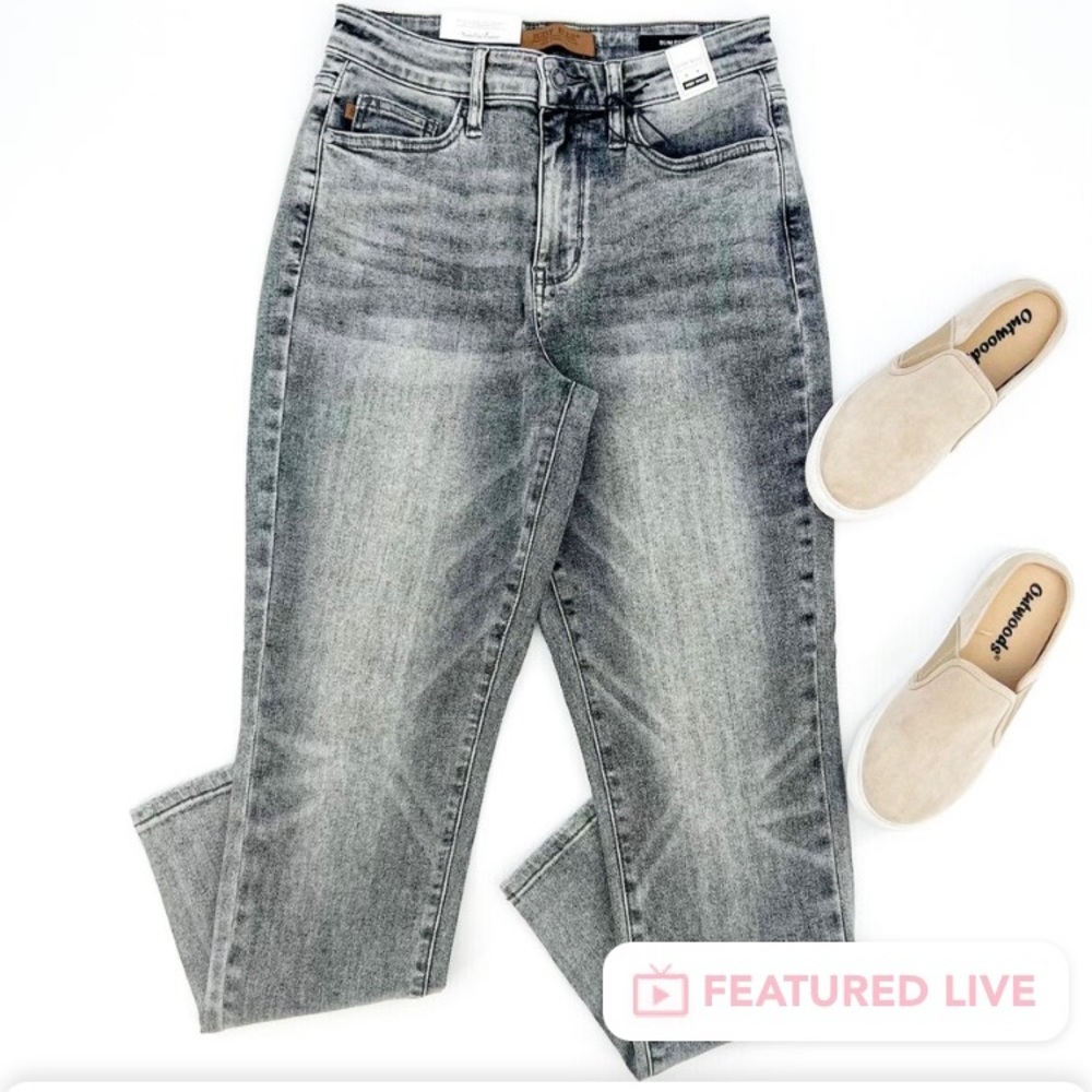 Judy Blue high waist stone grey slim fit jeans